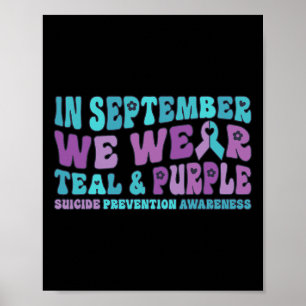 Poster En Septembre Nous Portons Turquoise Et Violet Suic