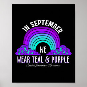 Poster En Septembre Nous Portons Turquoise Ribbon Suicide