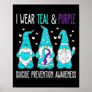 Poster En Septembre Nous Portons Turquoise Ribbon Suicide
