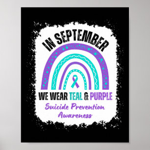 Poster En Septembre, Nous Portons Turquoise Violet Suicid