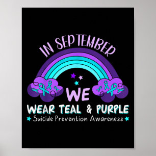 Poster En Septembre Nous Portons Turquoise Violet Suicide
