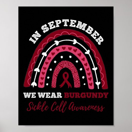 Poster En septembre We Wear Burgundy Sickle Cell Awarenes (Devant)