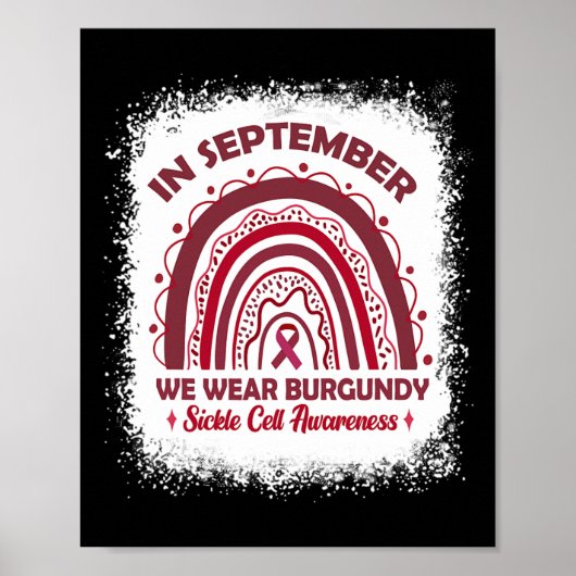 Poster En septembre We Wear Burgundy Sickle Cell Awarenes (Devant)