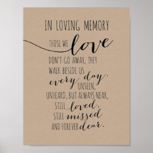 Poster En signe de mémoire d'amour - Ceux que nous aimons