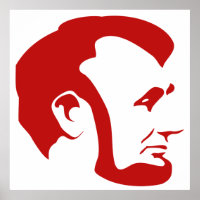 Poster en silhouette de Red Abraham Lincoln