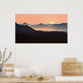 Poster en silhouette des montagnes Sunset (Cuisine)
