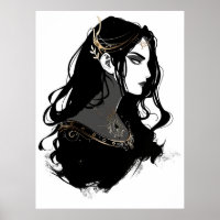 Poster en silhouette du cheval gracieux