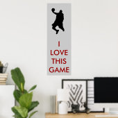 Poster en silhouette du joueur de basket-ball pano (Bureau à domicile)