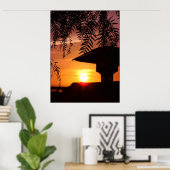 Poster en silhouette du soleil couchant (Bureau à domicile)