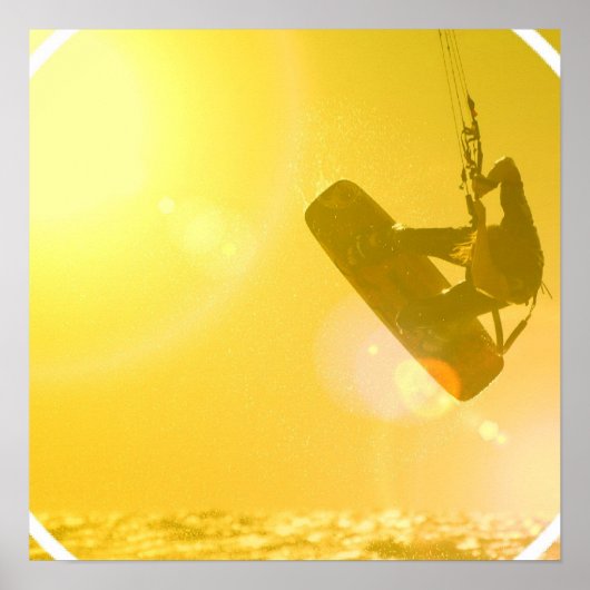 Poster en silhouette Kitesurf (Devant)