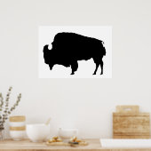 Poster en silhouette unique de bison de pop Art Bu (Cuisine)