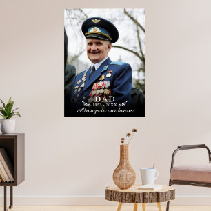 Poster En Souvenir Affectueux Mémorial Photo Funéraire