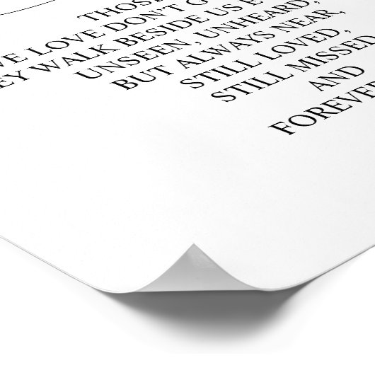 Poster En souvenir affectueux Panneau de table commémorat (Coin)