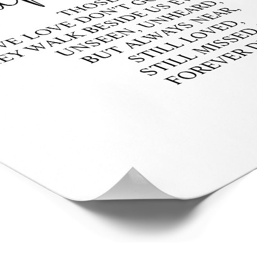 Poster En souvenir affectueux Panneau de table commémorat (Coin)