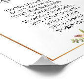 Poster En souvenir affectueux Panneau de table de mariage (Coin)