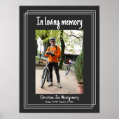 Poster En souvenir affectueux Photo funéraire Gris foncé (Devant)