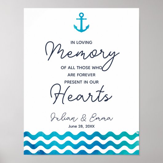 Poster En souvenir mémoration nautique signe de mariage d (Devant)