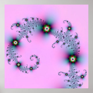 Poster en spirale bleue et rose