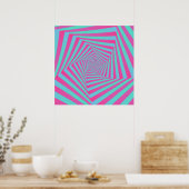 Poster en spirale rose et bleu du Pentagone (Cuisine)