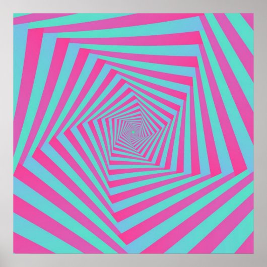 Poster en spirale rose et bleu du Pentagone (Devant)