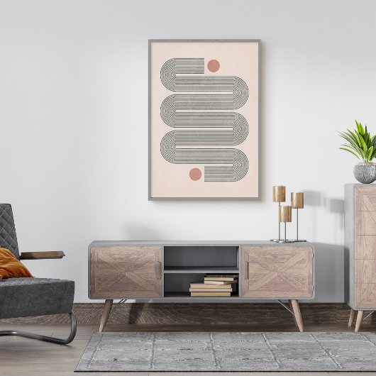 Poster en terre cuite du milieu du siècle Vagues A