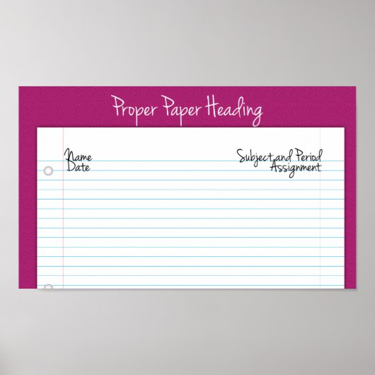 Poster en-tête papier approprié pour le collège/ly (Devant)