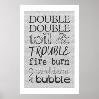 Poster en texte intégral de la nuit Macbeth