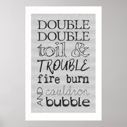 Poster en texte intégral de la nuit Macbeth (Devant)