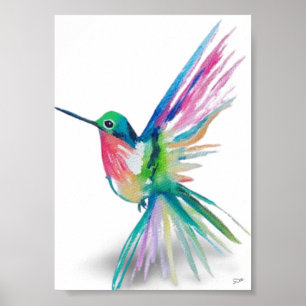 Poster en toile de qualité Rainbow Hummingbird Pre