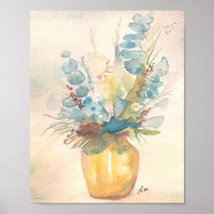 Poster en toile floral Blues Premium (8x10)