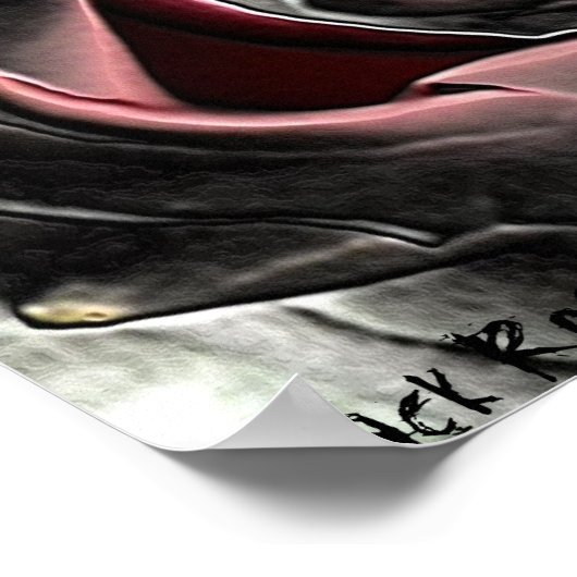 Poster en toile Rose noir (Coin)