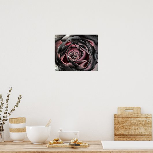 Poster en toile Rose noir (Cuisine)