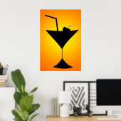 Poster en verre de cocktail (Bureau à domicile)