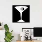 Poster en verre Noir Martini (Bureau à domicile)
