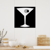 Poster en verre Noir Martini (Cuisine)