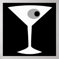 Poster en verre Noir Martini