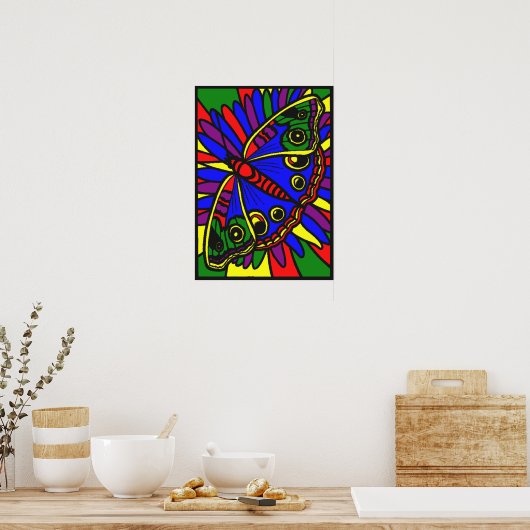 Poster en verre tendu Art numérique papillon Impri (Cuisine)