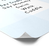 Poster En vichy bleu Premier anniversaire jalon Calendrie (Coin)