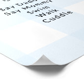 Poster En vichy bleu Premier anniversaire jalon Calendrie (Coin)