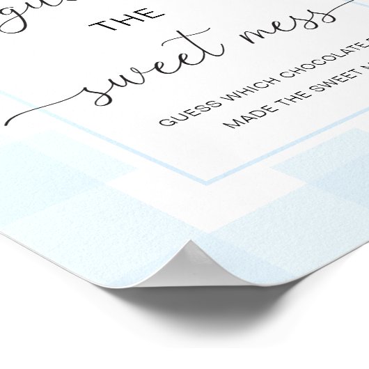 Poster En vichy Bleu Rocking Horse Devine Le Mess Doux (Coin)