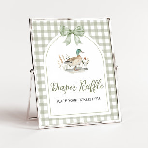 Poster en vichy Mallard Bébé Bébé de canard Douche Dépoui
