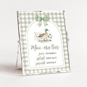 Poster en vichy Mallard Canard Baby shower Maman Osa Bar
