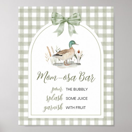 Poster en vichy Mallard Canard Baby shower Maman Osa Bar (Devant)