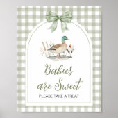 Poster en vichy Mallard Duck Baby Baby sont doux signe (Devant)