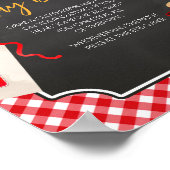 Poster En vichy rouge Baby shower barbecue ne pas dire bé (Coin)