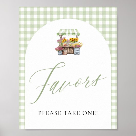 Poster En vichy Vert Fraîchement Hors Du Marché Symbole F (Devant)