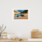 Poster encadré Art Beach Scène (Cuisine)