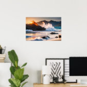 Poster encadré Art Volcanique Océan Scène (Bureau à domicile)