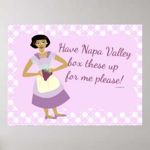 Poster Encadré Ces Raisins Caricature Humour femme au foy