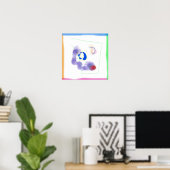 Poster encadrée par des bordures multicolores (Bureau à domicile)